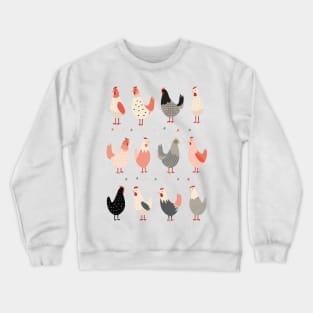 Farmyard Flock: Cute Chicken Crewneck Crewneck Sweatshirt